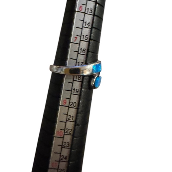 Blue Opal and Sterling Silver Ring — Size 8 - Picture 8 of 8